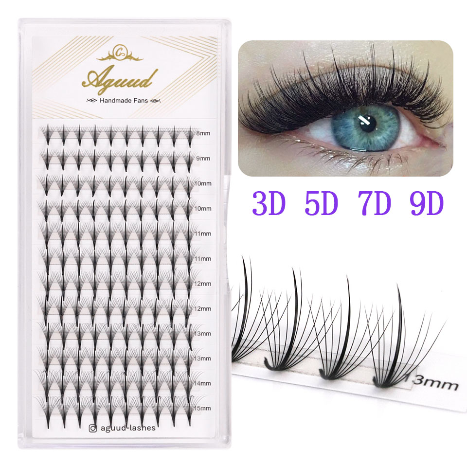 Eyelash Extension Hybrid - AGUUD готовые тонкие веерные ресницы Россия