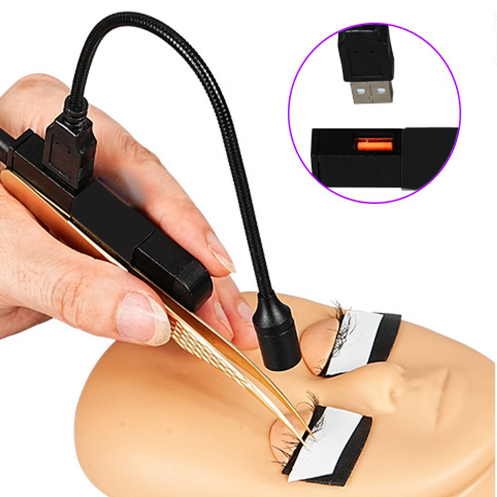 Eyelash Extension Uv Glue - USB-лампа для наращивания ресниц, ручной пинцет,
