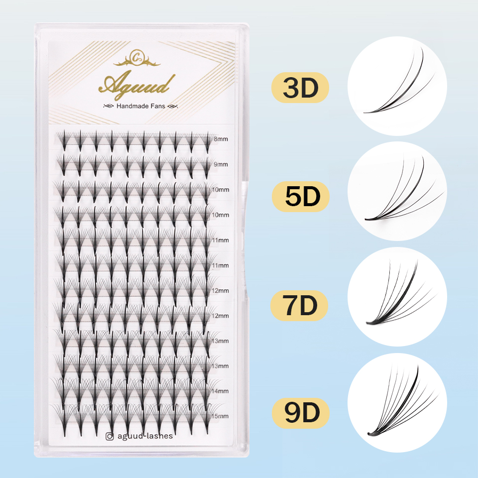 AGUUD 3D 5D 7D 9D Wispy Готовы – обзор и цена Eyelash Extension Hybrid