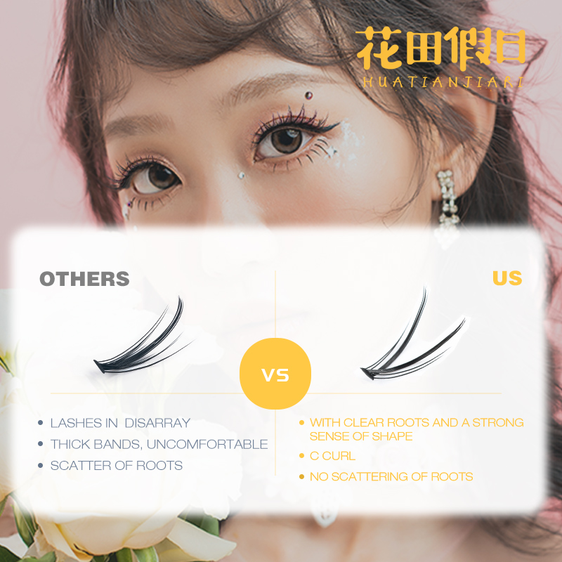 V-образные Кластерные ресницы  – обзор и цена Eyelash Extension For Big Eyes