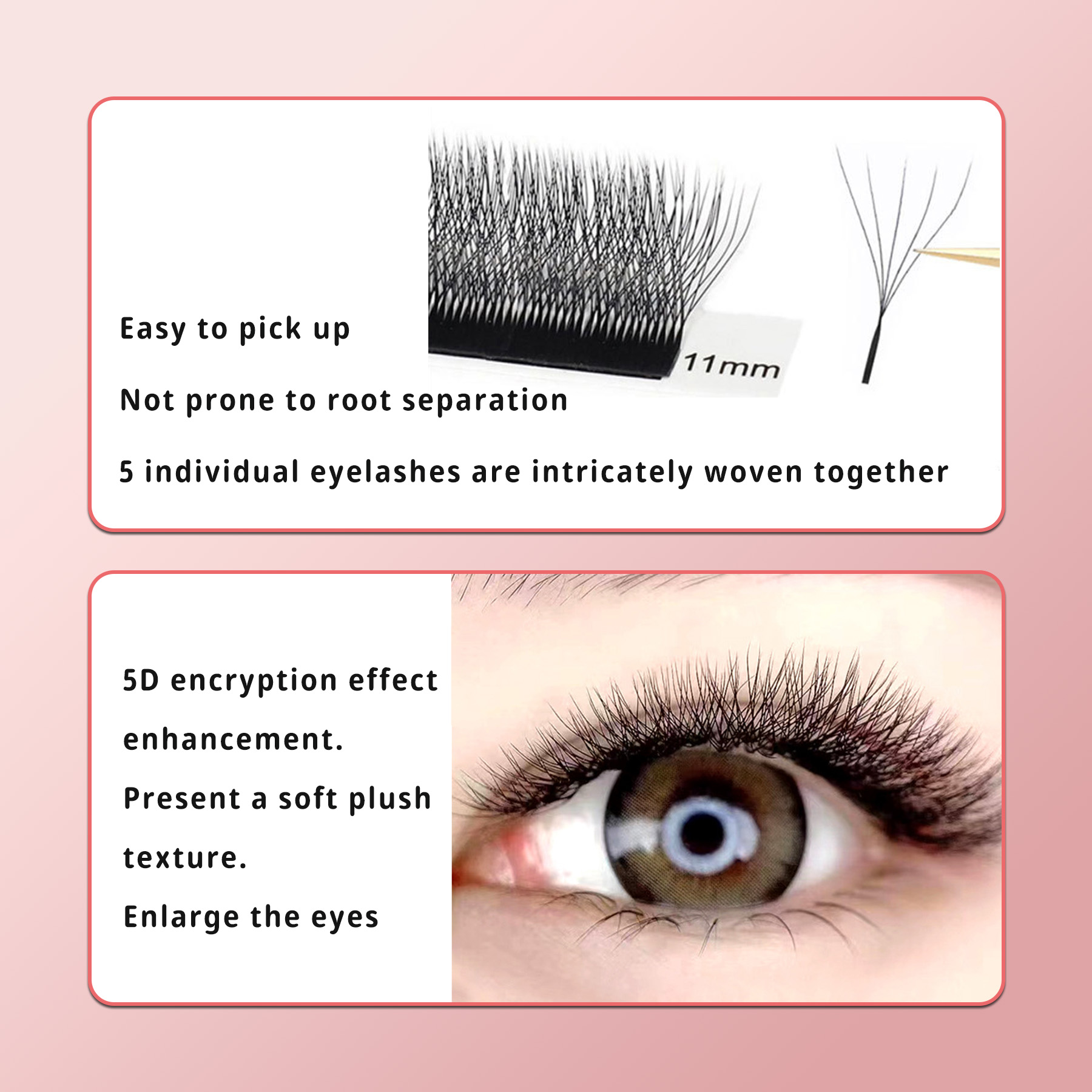 Гибридные накладные ресницы 5D – обзор и цена Eyelash Extension Hybrid