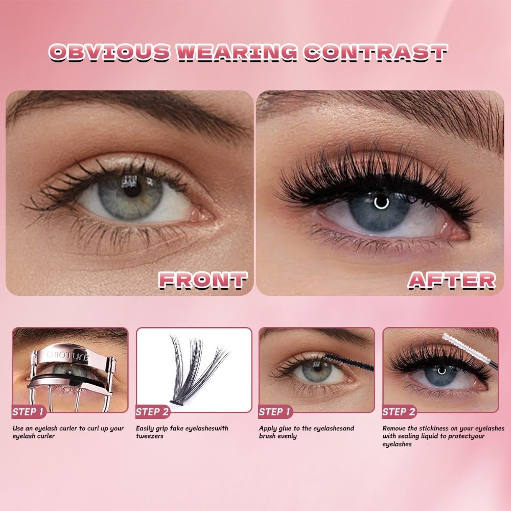Накладные ресницы 8-16 мм: нат – обзор и цена Eyelash Extension Cluster