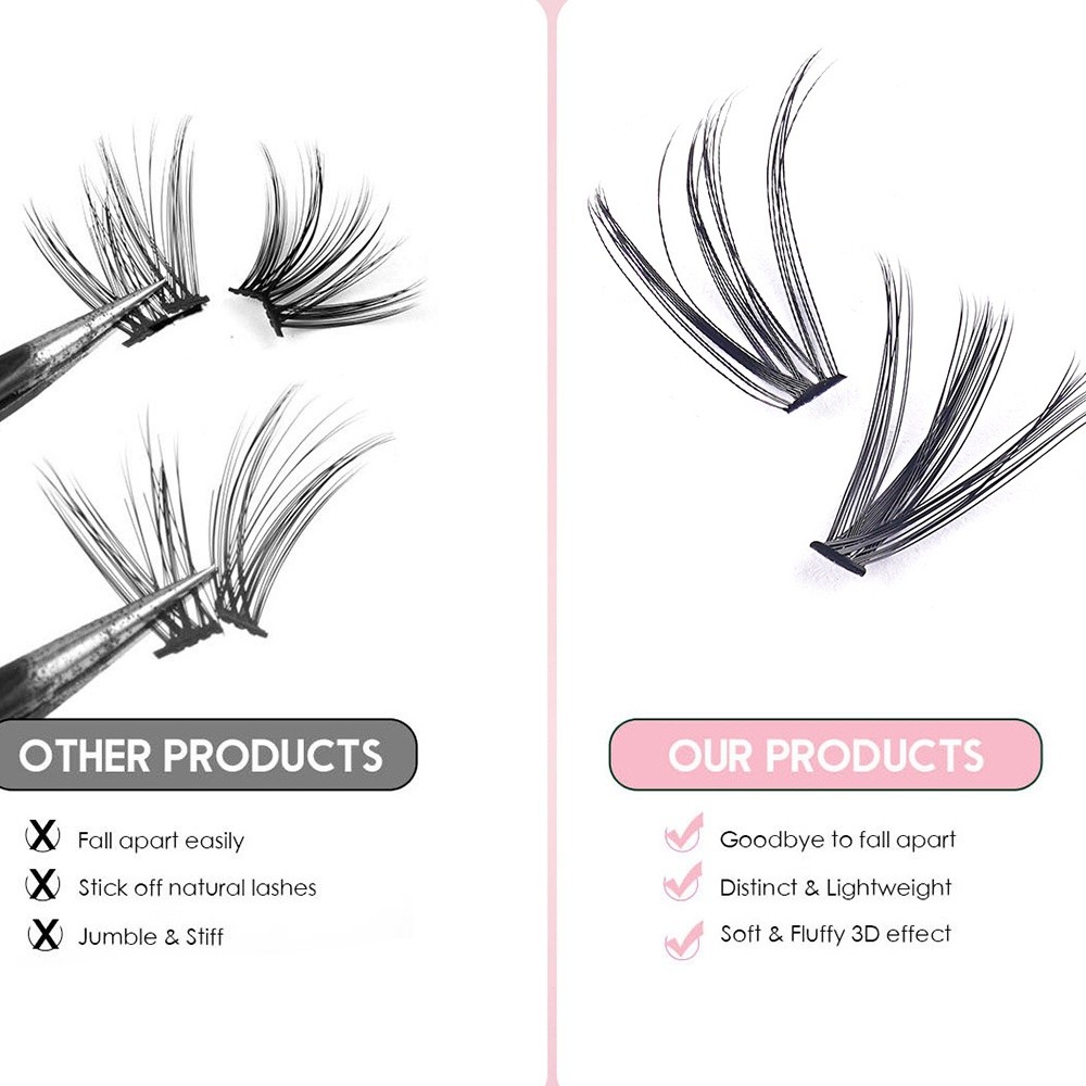 Накладные ресницы 8-16 мм: нат – обзор и цена Eyelash Extension Cluster